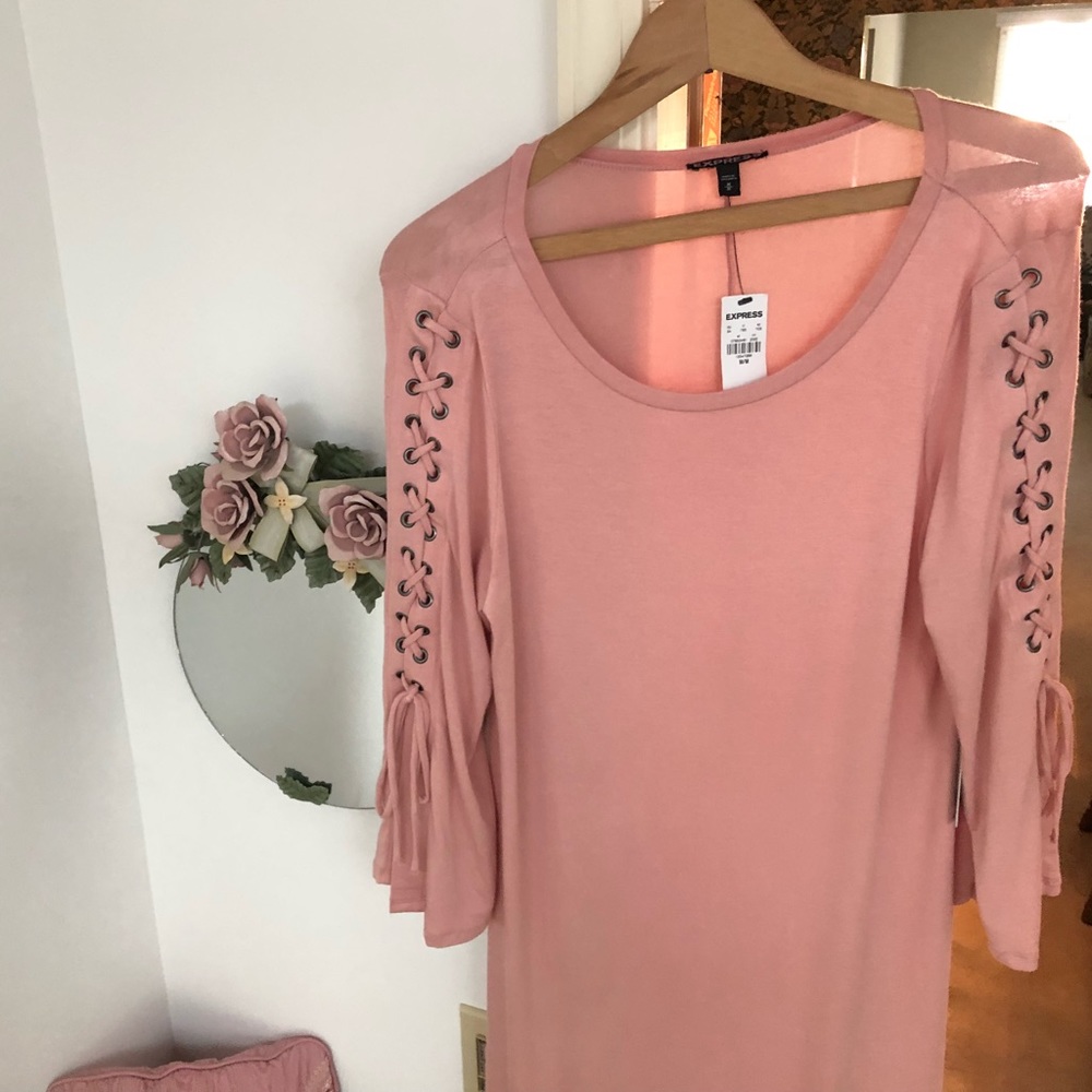 Express: Nude Pink Fall Dress